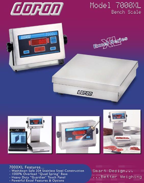 Doran 7100XL/15 Stainless Steel Bench Scale, 15″x15″ Platform, 100 lb x 0.02 lb