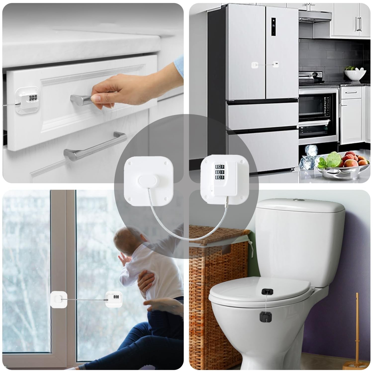 Fridge Lock Refrigerator Freezer Childproof Locks for Cabinets and Drawers Ea…