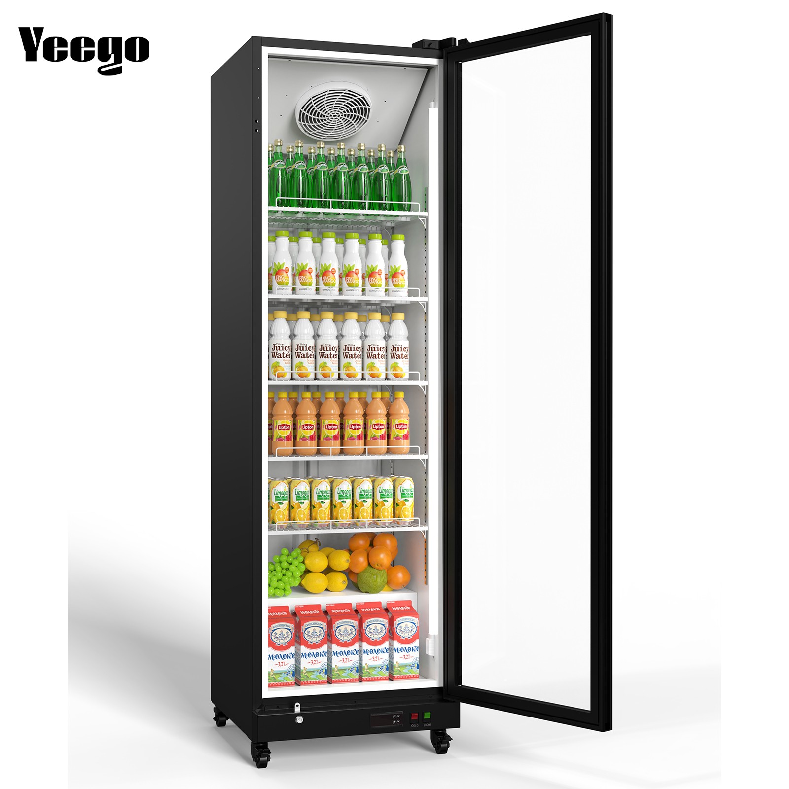 Yeego Commercial Glass Door Merchandiser Fridge 12.36 Cu.ft Display Refrigerator