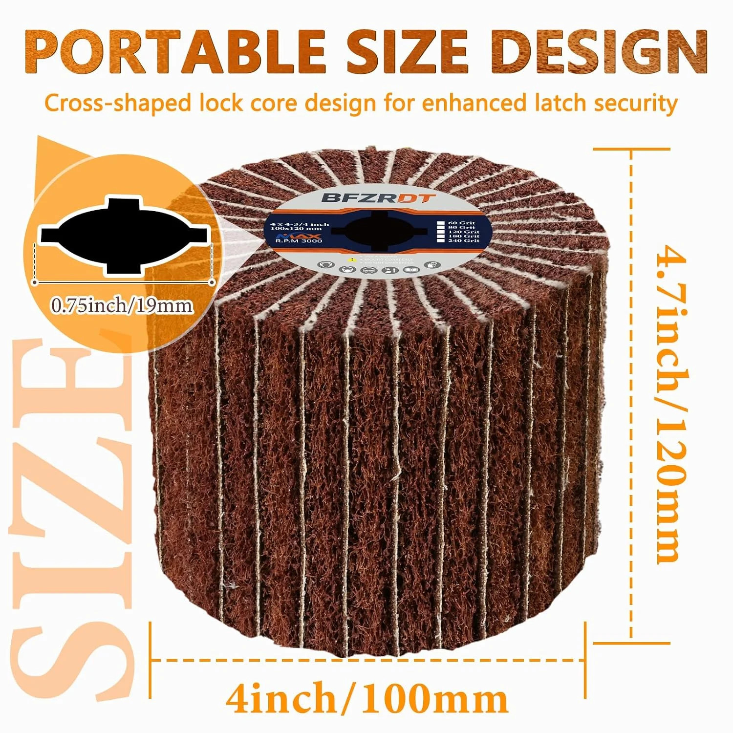 4 Pcs Non-Woven Wheel Surface Conditioning Tool, 4.7″x 4″ Burnishing Drums | 60