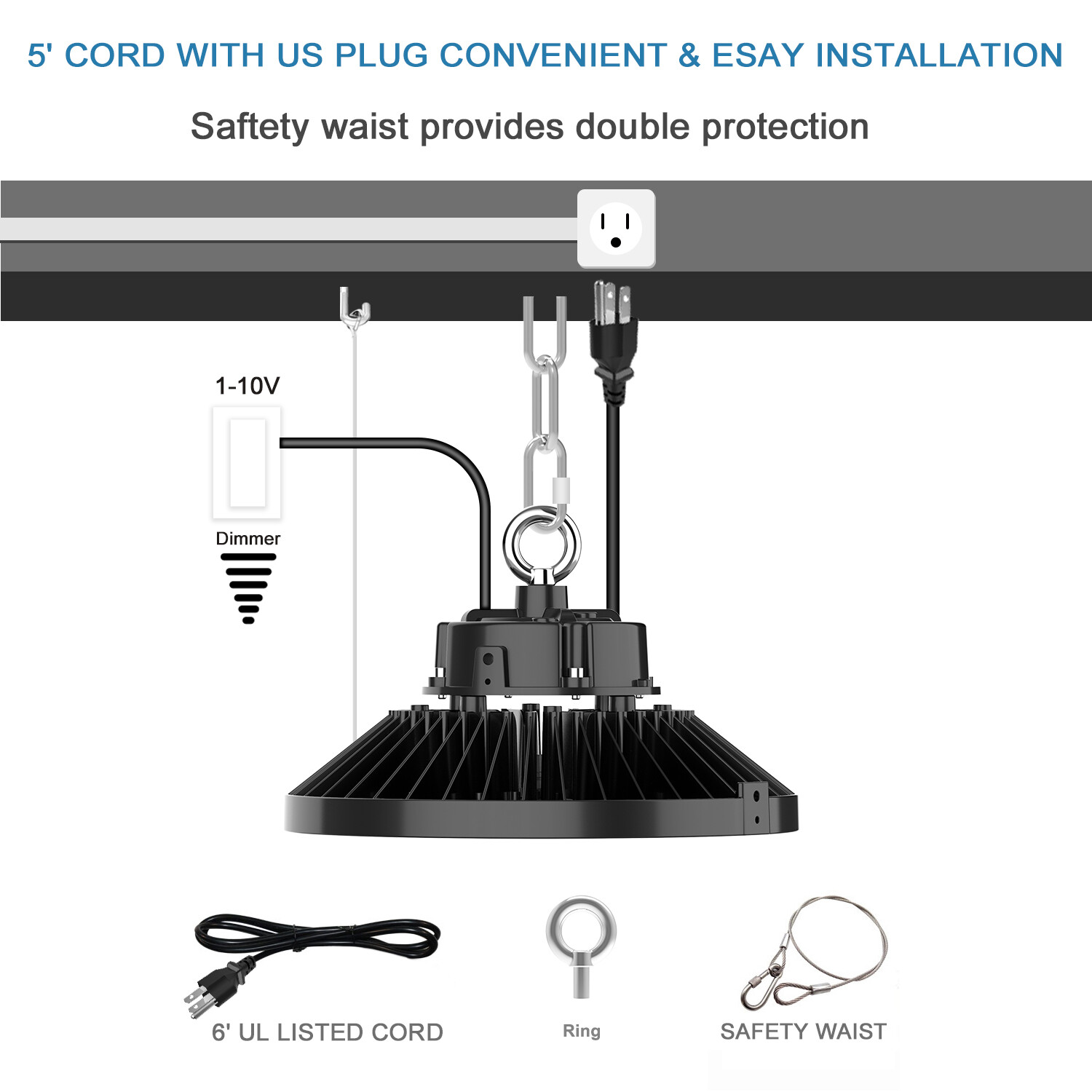 240Watt UFO LED High Bay Light 240W Work Shop Warehouse Lighting 5000K Highbay