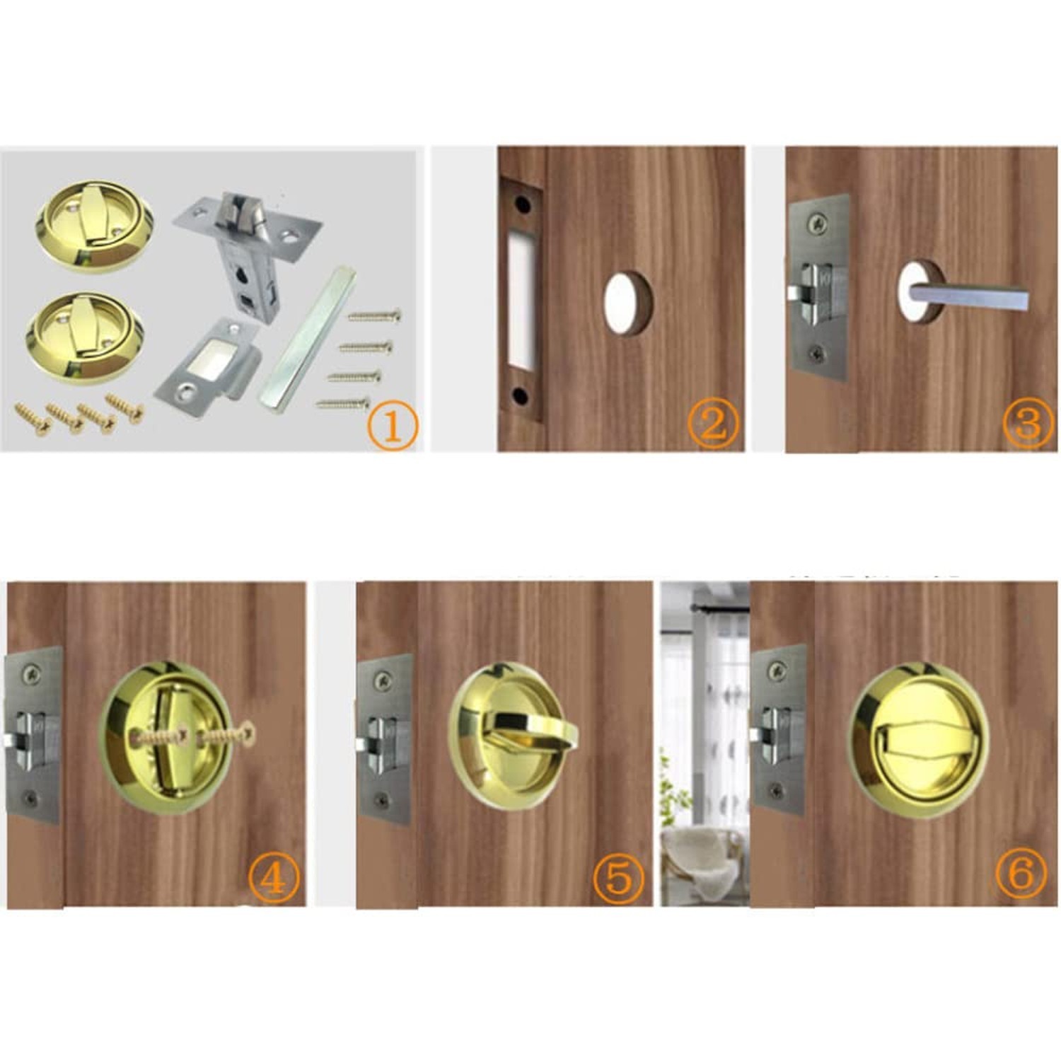304 Stainless Steel, Low Profile Door Knobs, Ring Doors Pulls, Corridor Hidde…