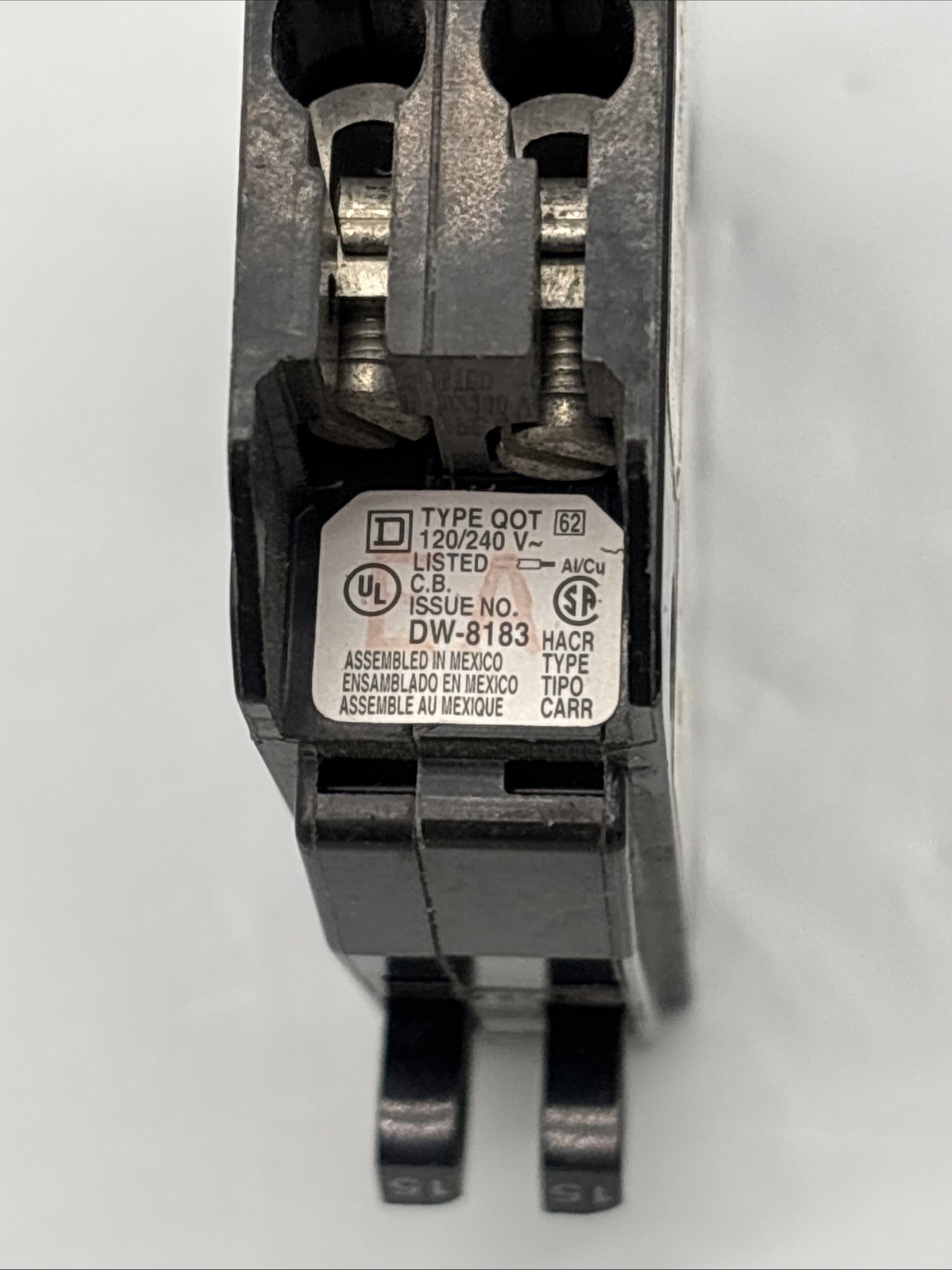 Square D QOT1515 15 Amp 2 Pole Twin Tandem Circuit Breaker (New Open Box)
