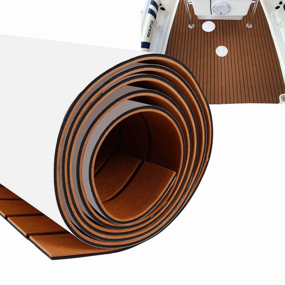 106*35″ Yacht RV Boat Flooring Decking Sheet Pad EVA Foam Faux Teak Marine Mat