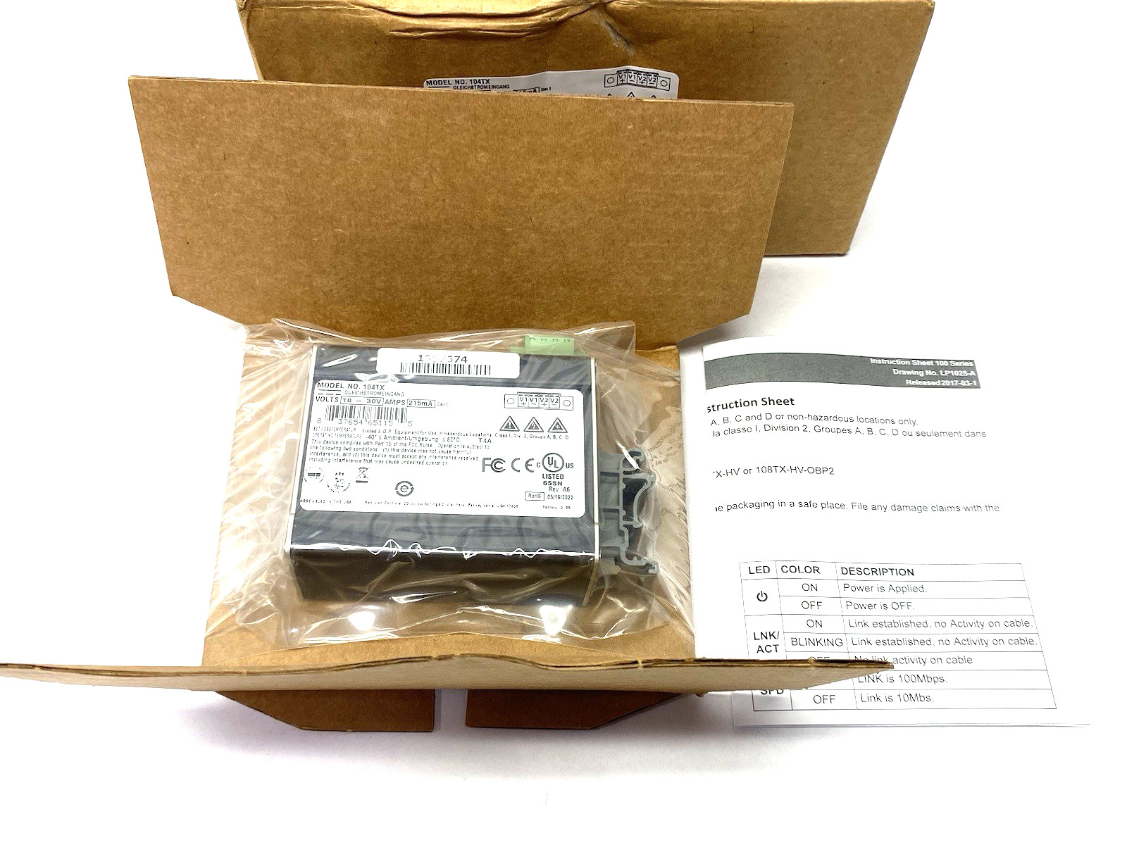 HMS Networks, Red Lion 104TX N-Tron® Unmanaged 4-port Ethernet Switch