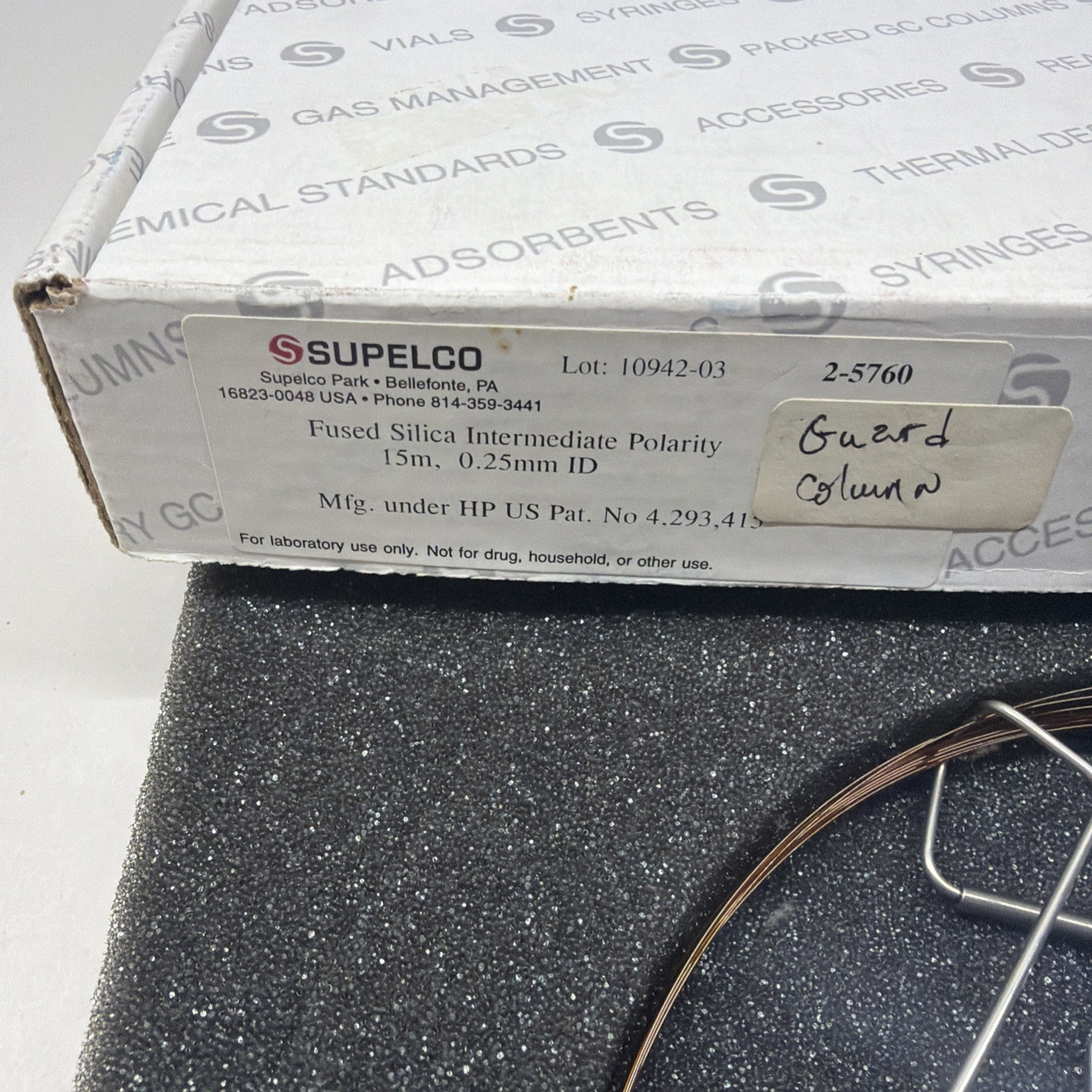Supelco 2-5760 Fused Silica Intermediate Polarity 15m x 0.25mm ID Guard Column