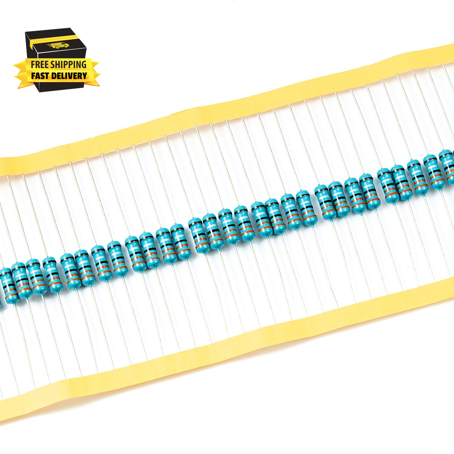 50Pcs 1W 3.3Ω Ohm Metal Film Fixed Resistor 0.01 ±1% Tolerance 3.3 R MF through