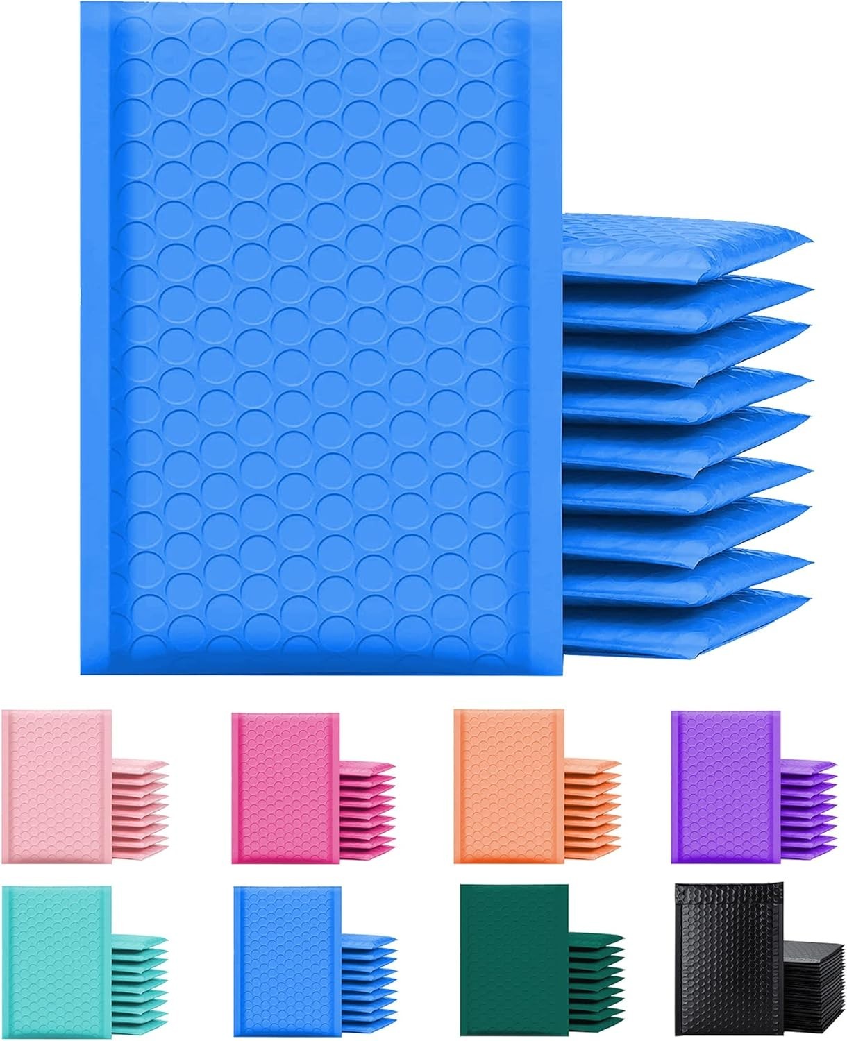 Yens Poly Bubble Mailers 4×8 50 Pack Blue Waterproof Self Seal 4″ x 8″,
