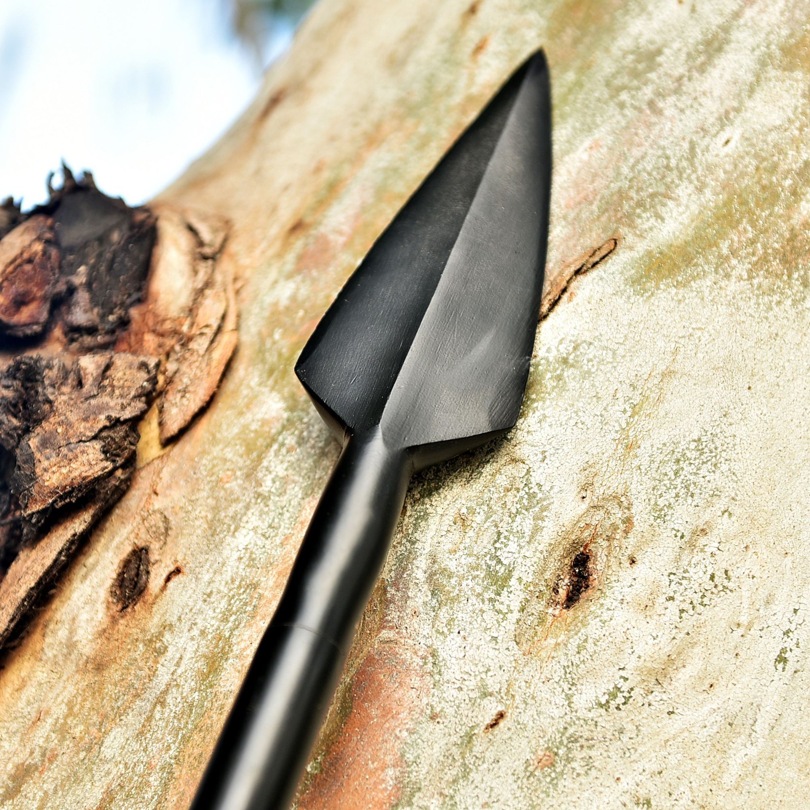 Handmade Carbon Steel Medieval Historical Style Leaf Shaped Spear Hunting Spear