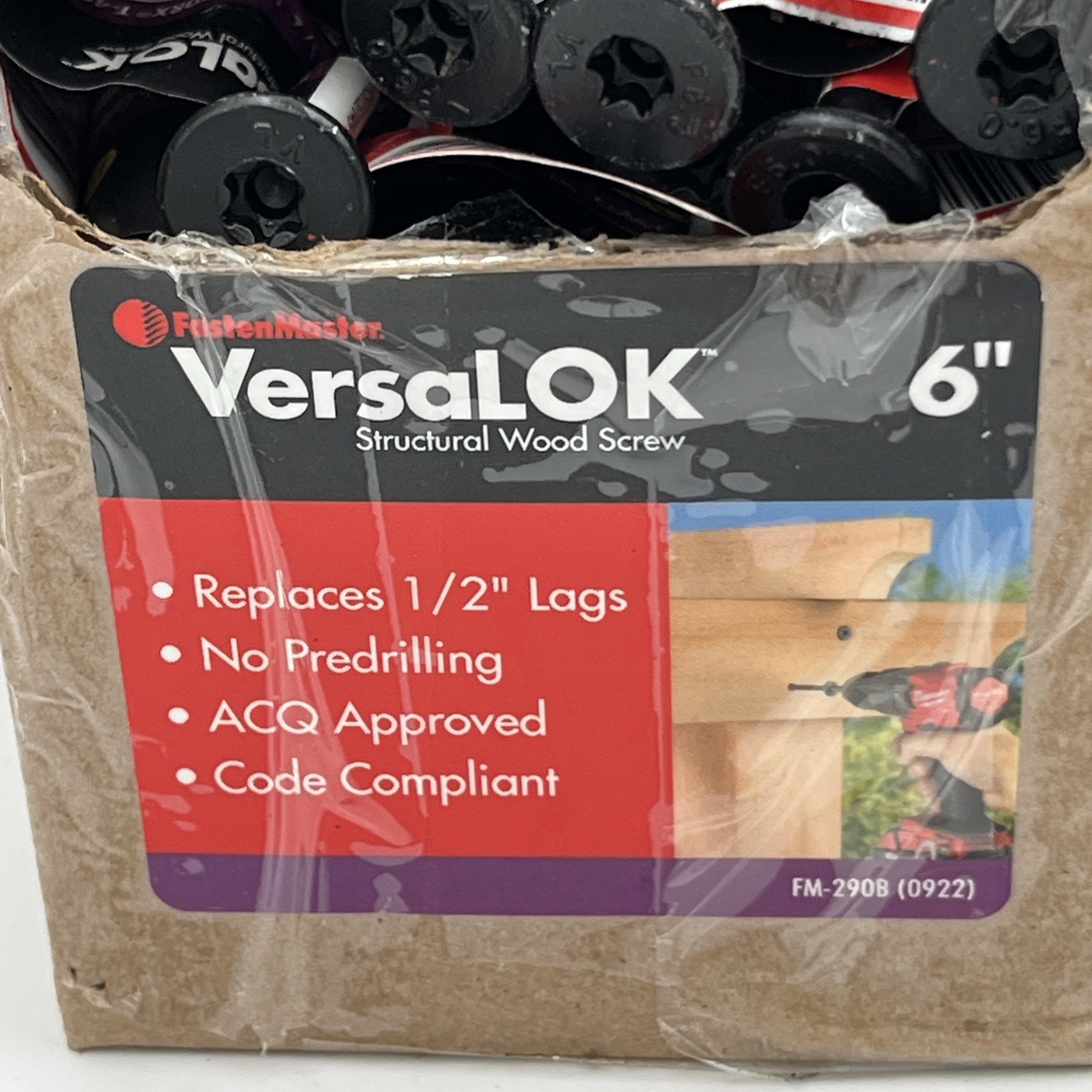 NEW!! 145-Pack FastenMaster VersaLOK 0.220” × 6” Torx Flat Head Wood Screws