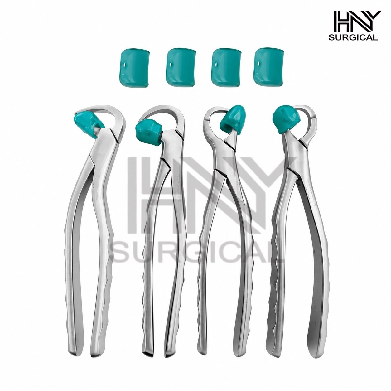 Dental Extraction Physics Forceps Standard Series Set of 4 Pcs with Bumpers