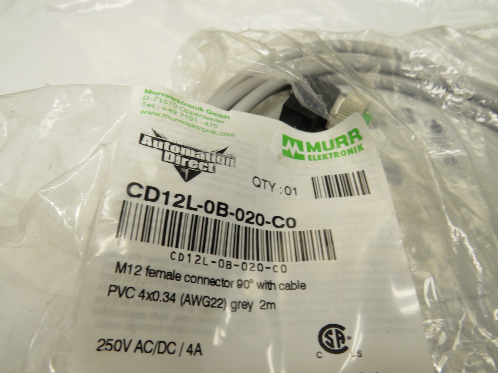 AutomationDirect CD12L-0B-020-C0 Cable Lot of 4 W/ CD12L-0B-020-A0 x 1