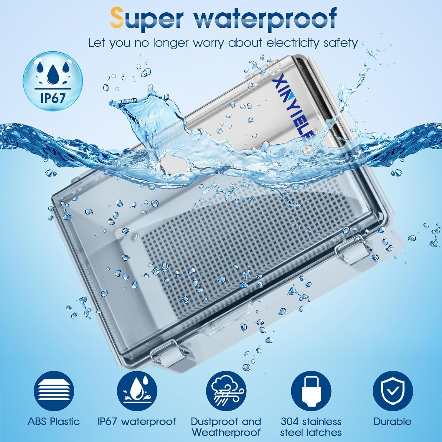 Waterproof Outdoor Project ABS Plastic Junction Box IP67 Weatherproof Dustproof