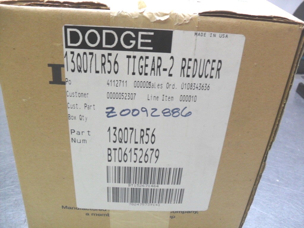 DODGE-TIGEAR-2 13Q07LR56 Reducer 7.5: 1 ratio Fatory Sealed Box Shafts 5/8″ od
