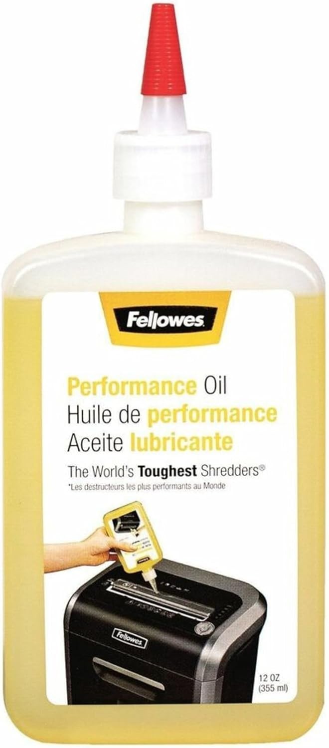 Fellowes Powershred Performance Shredder Oil, 12 oz. Extended Nozzle Bottle