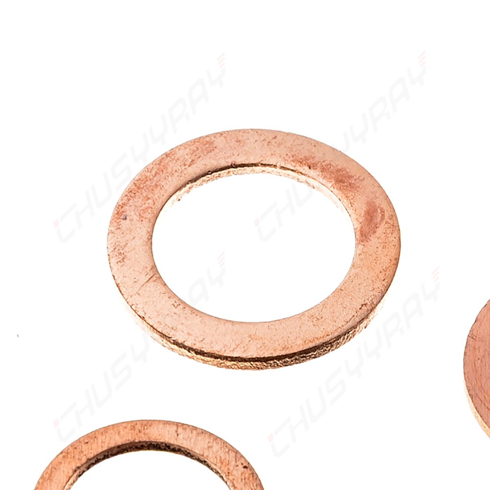 200PC M5-m14 Copper Washers Gasket Set Flat Ring Seal Kit With Plastic Box