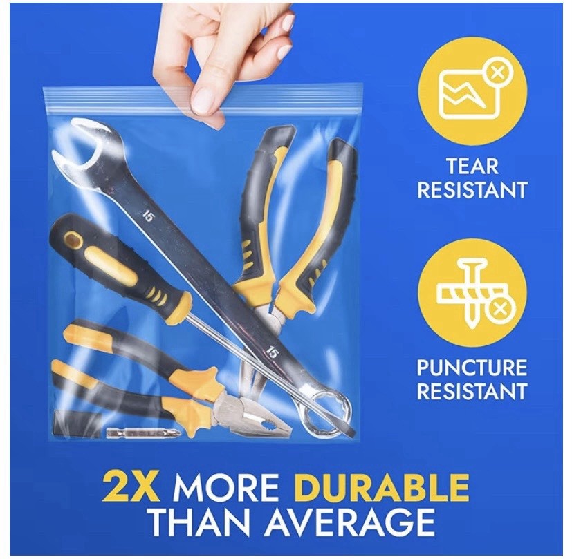 1000 4″ x 6″, 8 Mil Extra Thick Heavy Duty Zipper Reclosable Plastic Bags