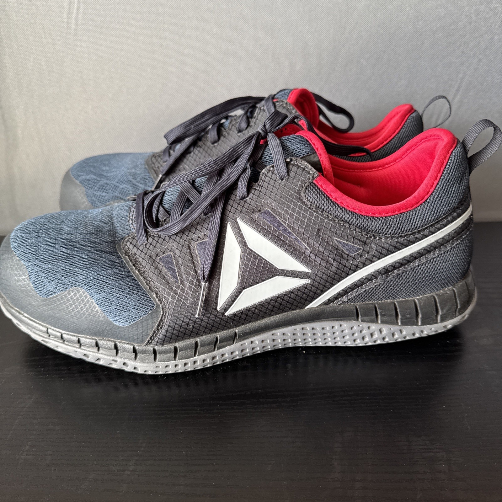 Reebok Men’s Zprint Work SteelToe Safety Shoes RB4250 Size 13W Black W Blue Mesh