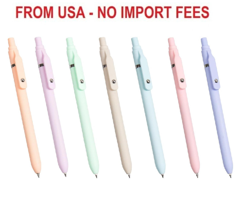 7 Pcs 0.5 mm Fine Point Gel Pens, Colorful Shell, Black Ink, Office, School | Fa