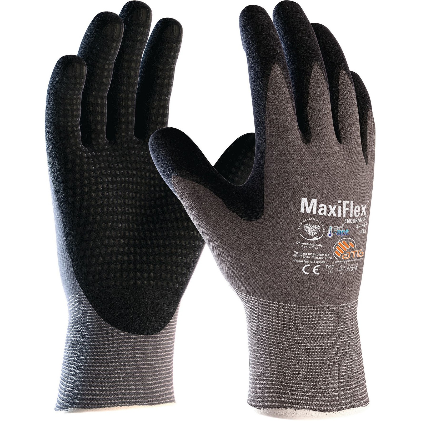 Gloves MaxiFlex Endurance with AD-APT 42-844 size 7 grey/black