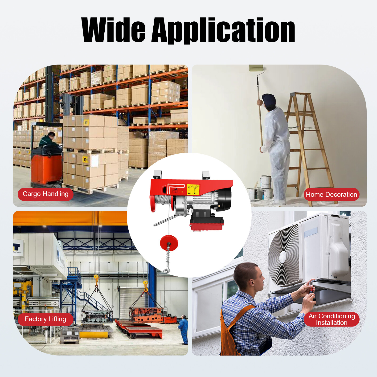 2-In-1 Electric Handling Winch Wireless Lifting Hoist & Remote 440lbs/200kg