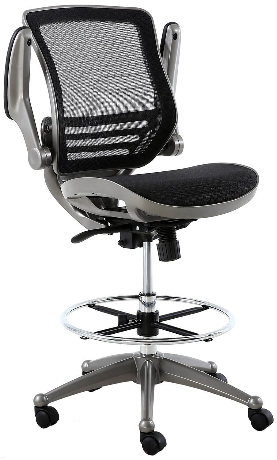 Harwick Evolve All Mesh Heavy Duty Drafting Chair – Gunmetal Finish [2250D-BK]
