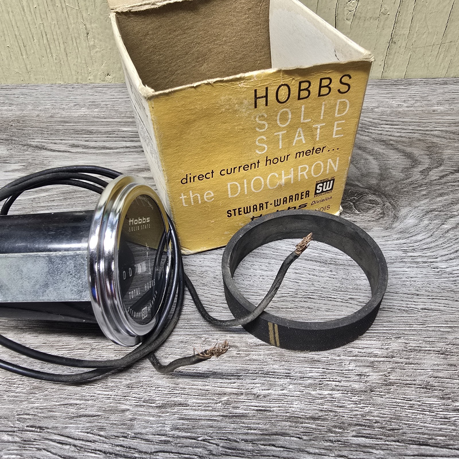 Vintage Hobbs Solid State Hour Meter Stewart Warner Tested Working 7.1 Hours Box