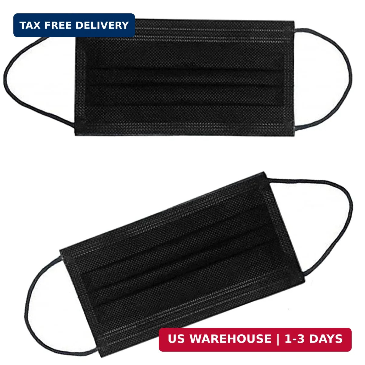 NNPCBT 100PCS 3 Ply Black Disposable Face Mask Filter Protection Face Masks