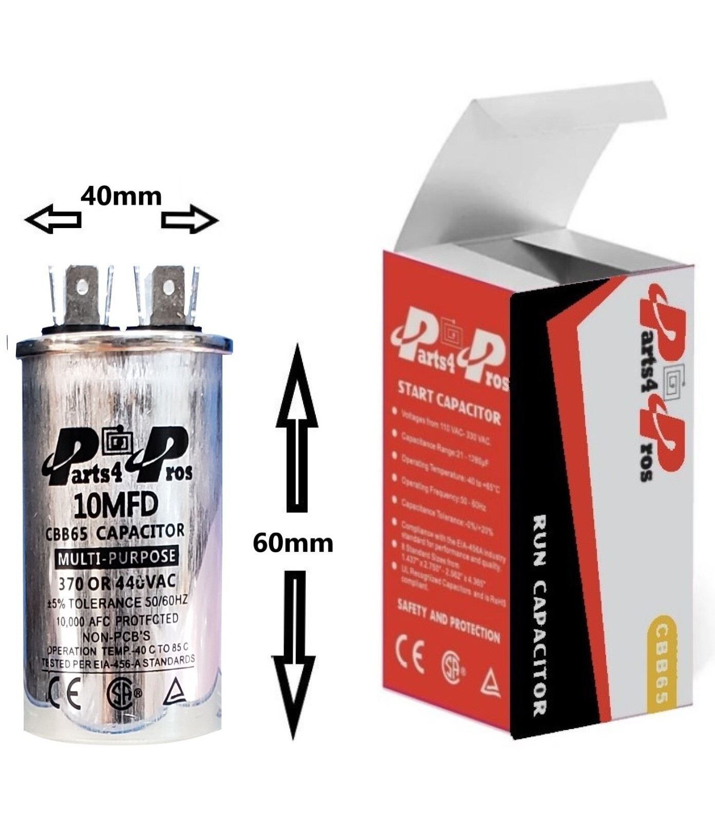 10uF MFD 370-440 VAC High Quality Motor Run Oil Capacitors CBB65 10 uF