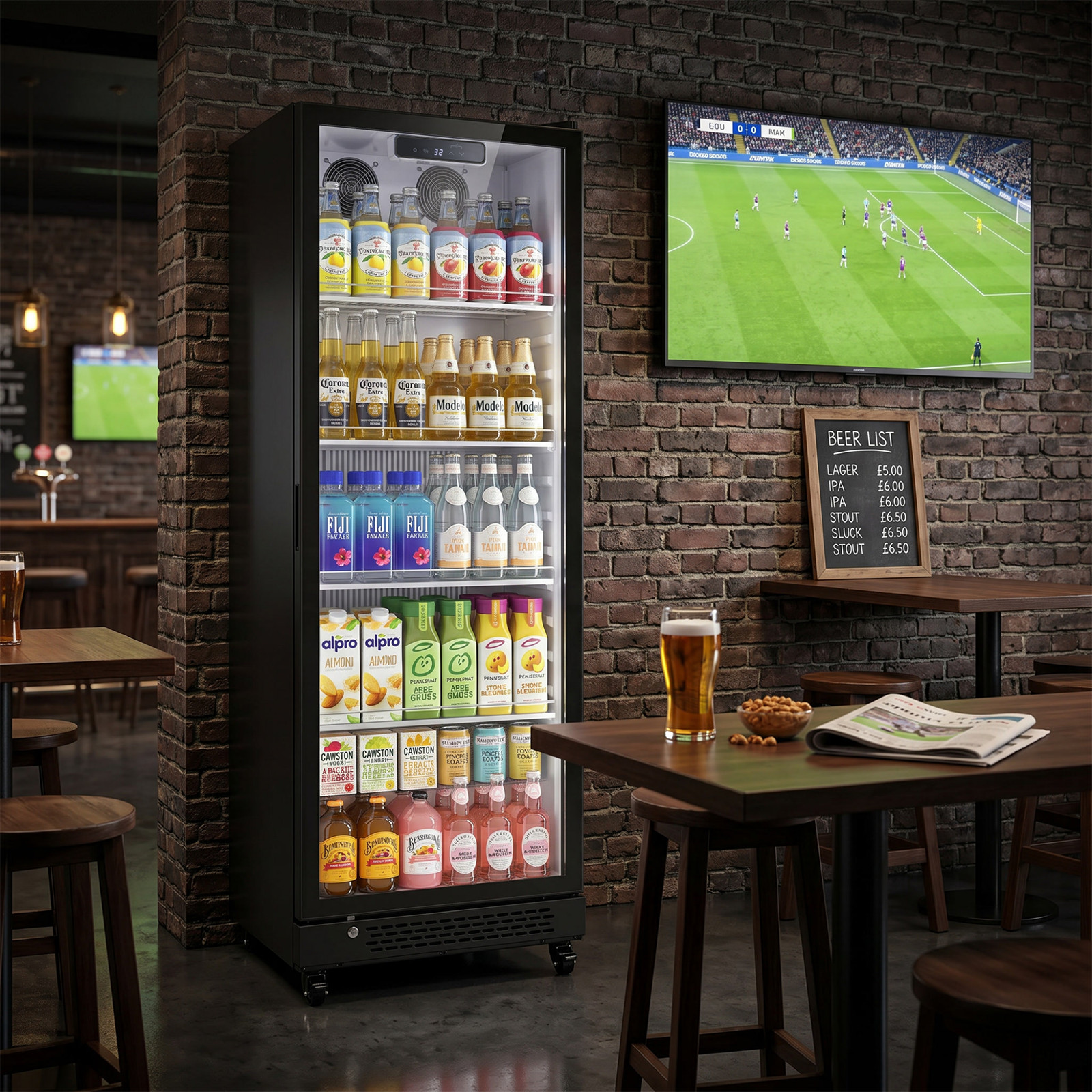 Yeego 10.8 Cu.ft Commercial Fridge 1 Glass Door Merchandiser Refrigerator Black
