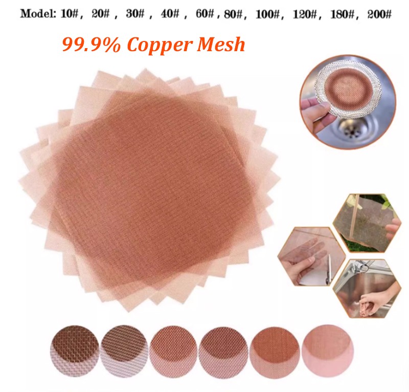 10-200 Mesh 99.9% Copper Screen Woven Mesh Screen Copper Mesh Cloth