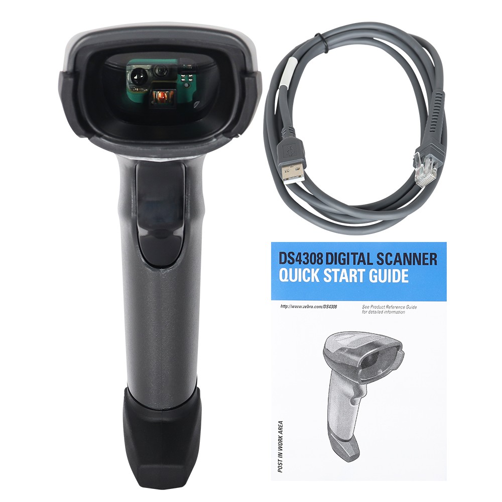Zebra Symbol DS4308-HD00007ZZWW Handheld 2D Laser Barcode Scanner + USB Cable US