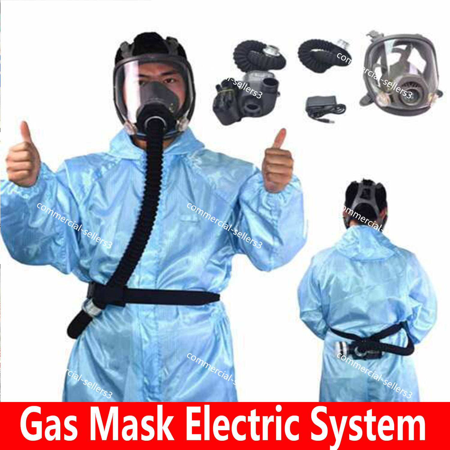 Electric Constant Flow Supplied Air Fed FullFace Gas Mask Respiratory protection