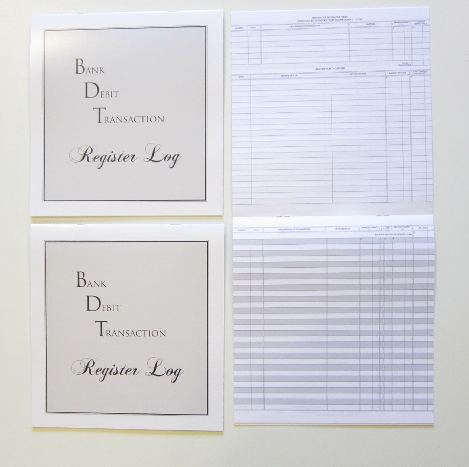 3 NEW BDT LARGE PROFESSIONAL DESK CHECKBOOK TRANSACTION REGISTER TAX RECORD LOG