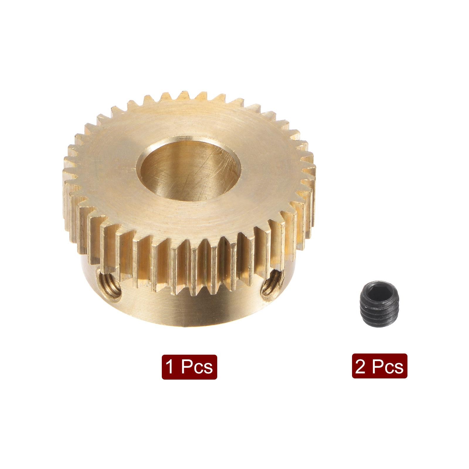 0.5 Mod 40T 8mm Bore 21mm Outer Dia Brass Motor Rack Pinion Gear with Screws