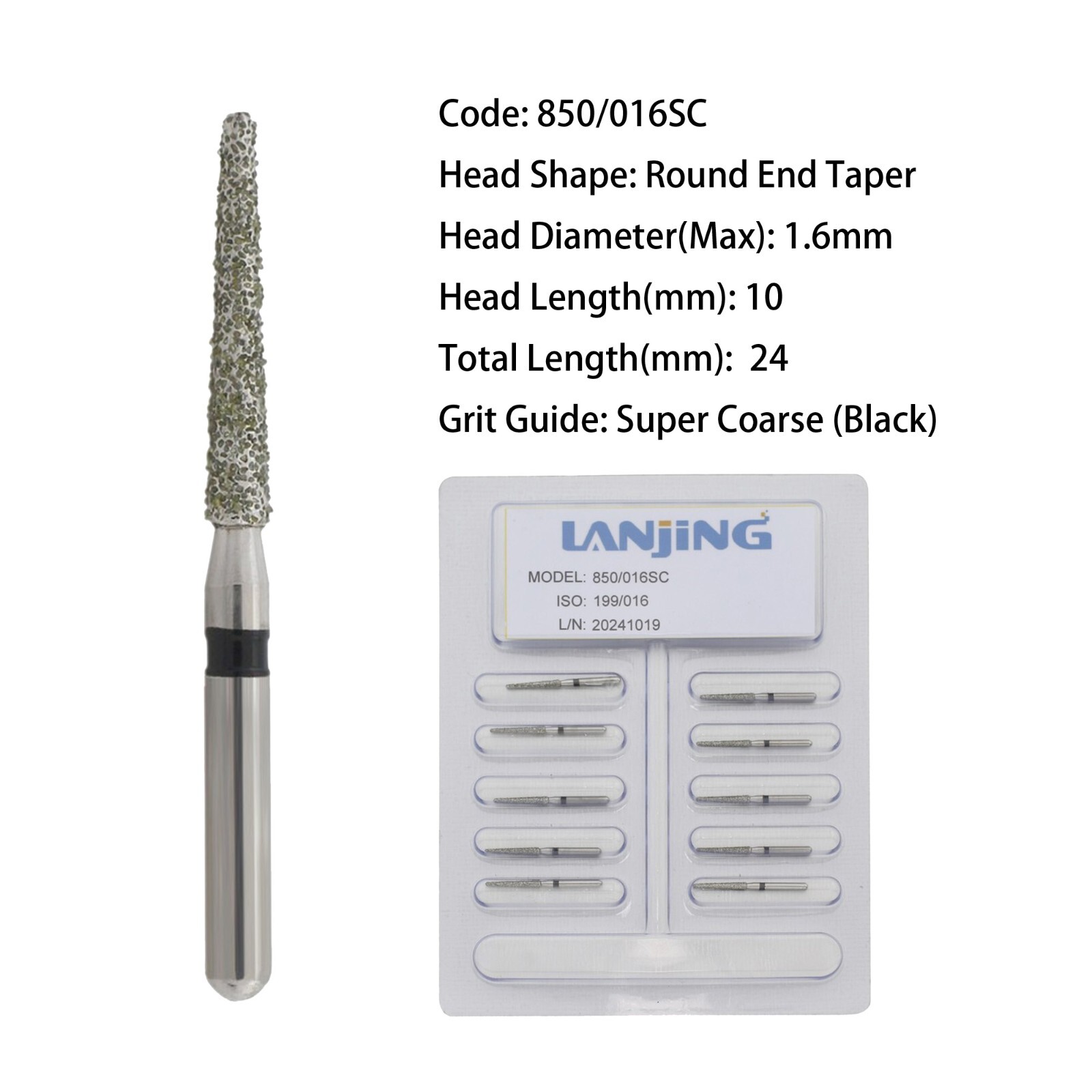 Dental Burs Diamond FG Round End Taper Football Surgical Long High Speed 856 850