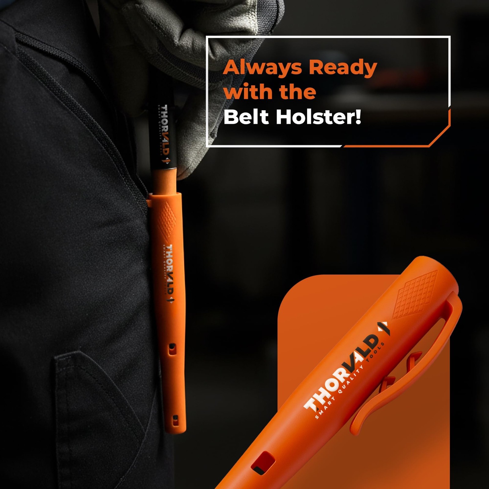 THORVALD New Carpenter Pencils with Holster for Construction – Incl. 7 Leads …
