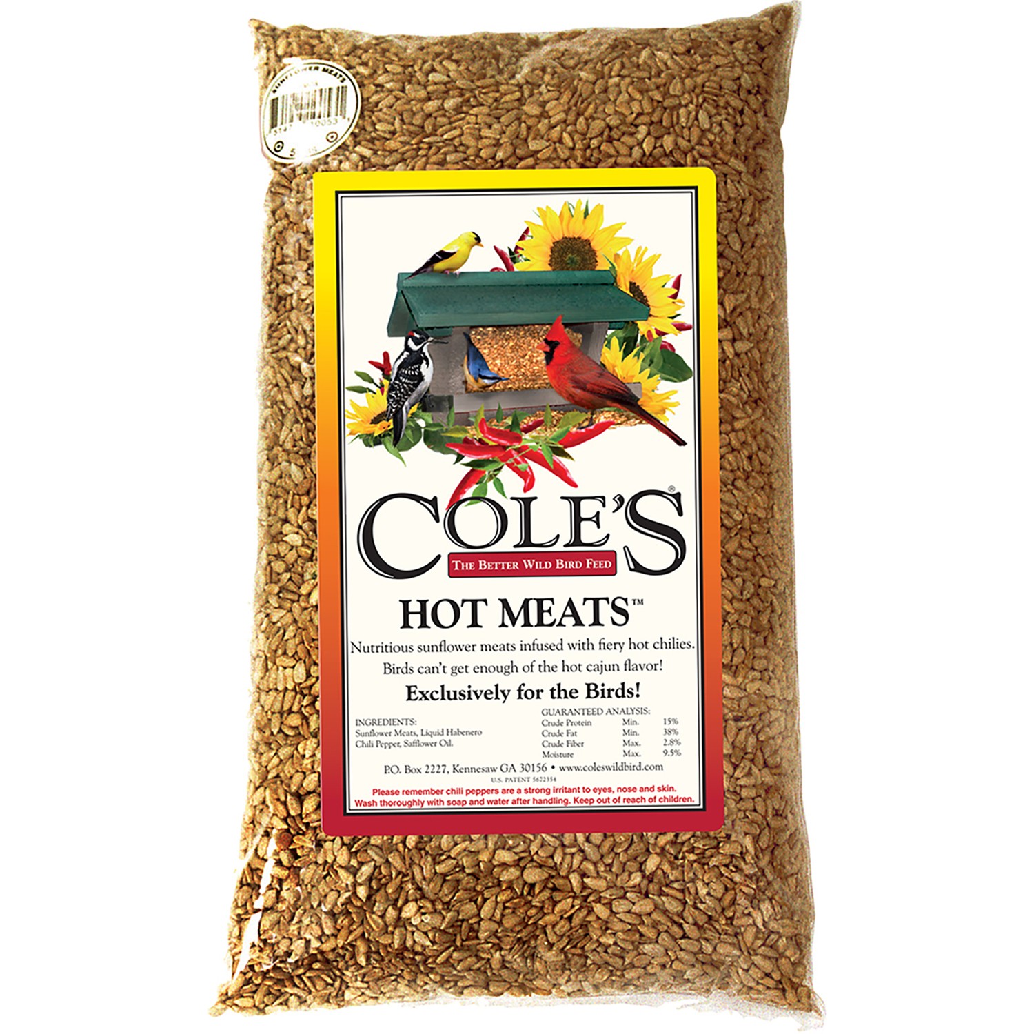 Cole’s Hot Meats Assorted Species Sunflower Meats Wild Bird Food 5 lb