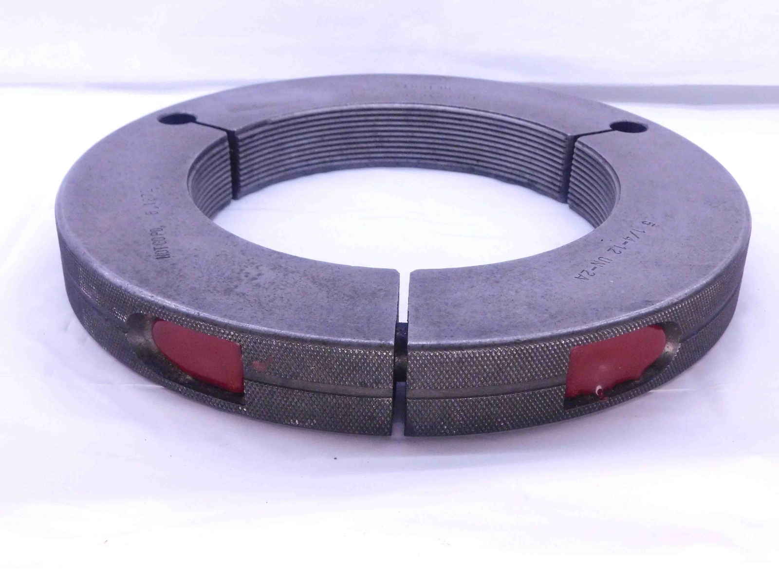 5 1/4 12 UN 2A THREAD RING GAGE 5.25 5.250 5.2500 NO GO ONLY P.D. = 5.1872 CHECK