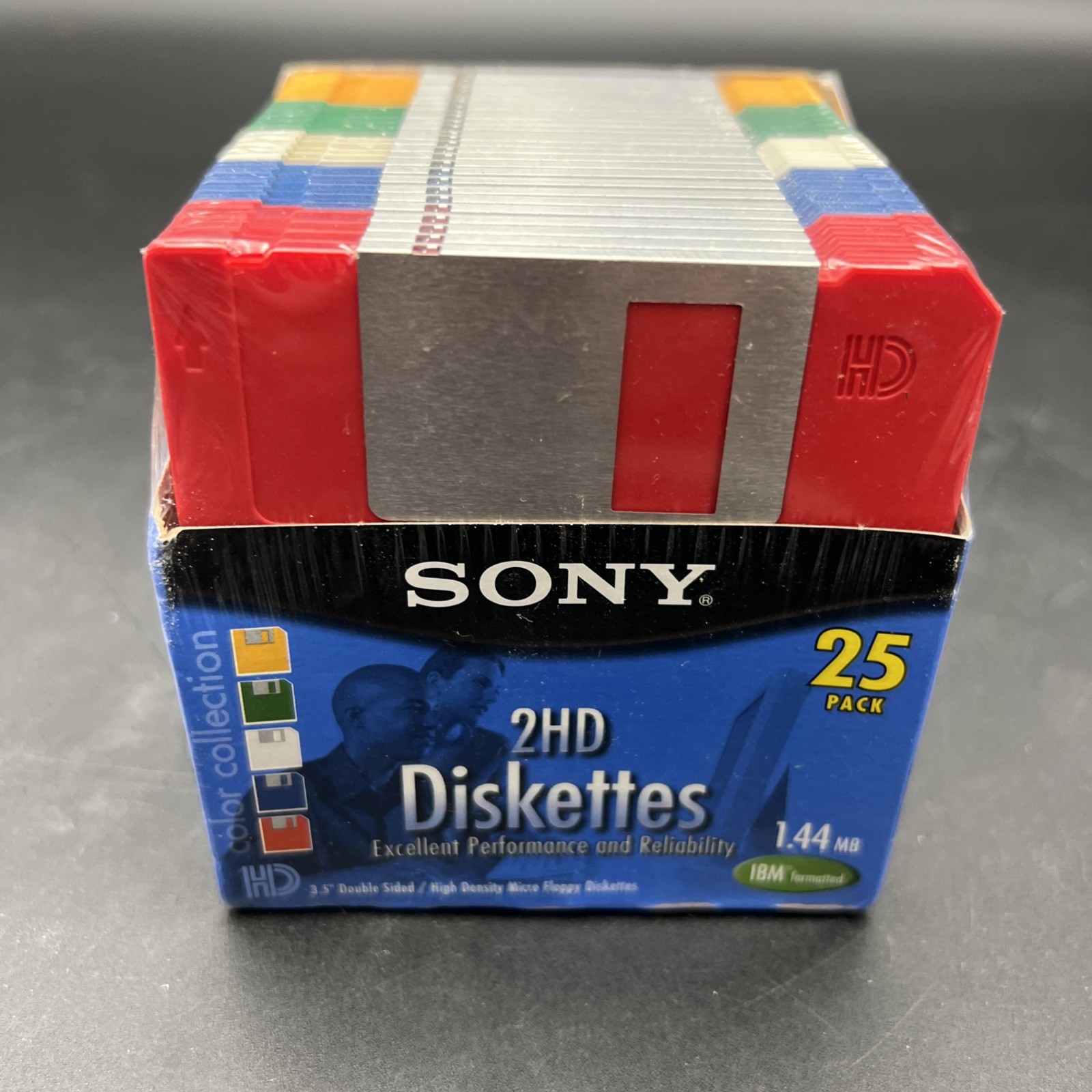 Sony 2HD 3.5” Diskettes 1.44MB 5 Colors 25 Pack IBM Formatted Micro Floppy New