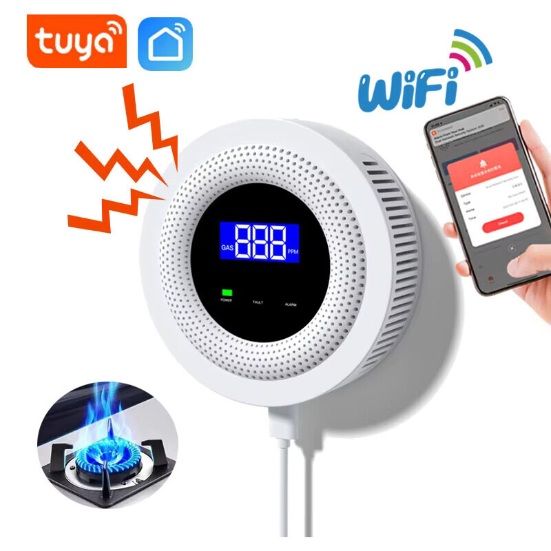 Smart Gas Leak Detector Wifi Digital Natural Gas Leakage Alarm Led Sensor