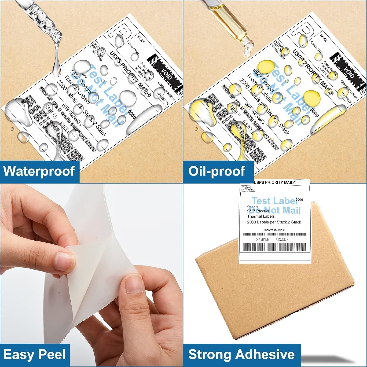 4×6 Thermal Shipping Labels – Pack of 100 Perforated Direct Thermal Labels