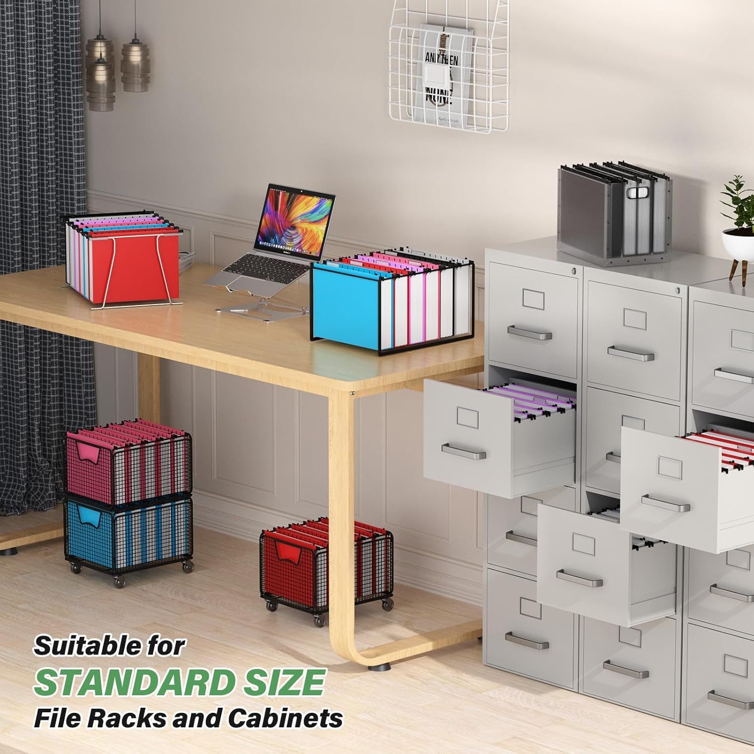 Hanging File Folder Letter Size Extra Capacity,Heavy Duty 2″ Expansion Plastic F