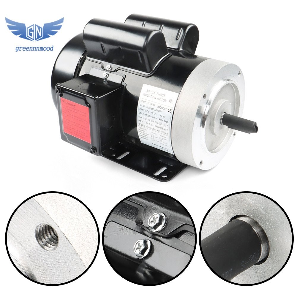 2HP Electric Motor 3450 RPM 56C Frame 115V/230V 60HZ 5/8″Shaft