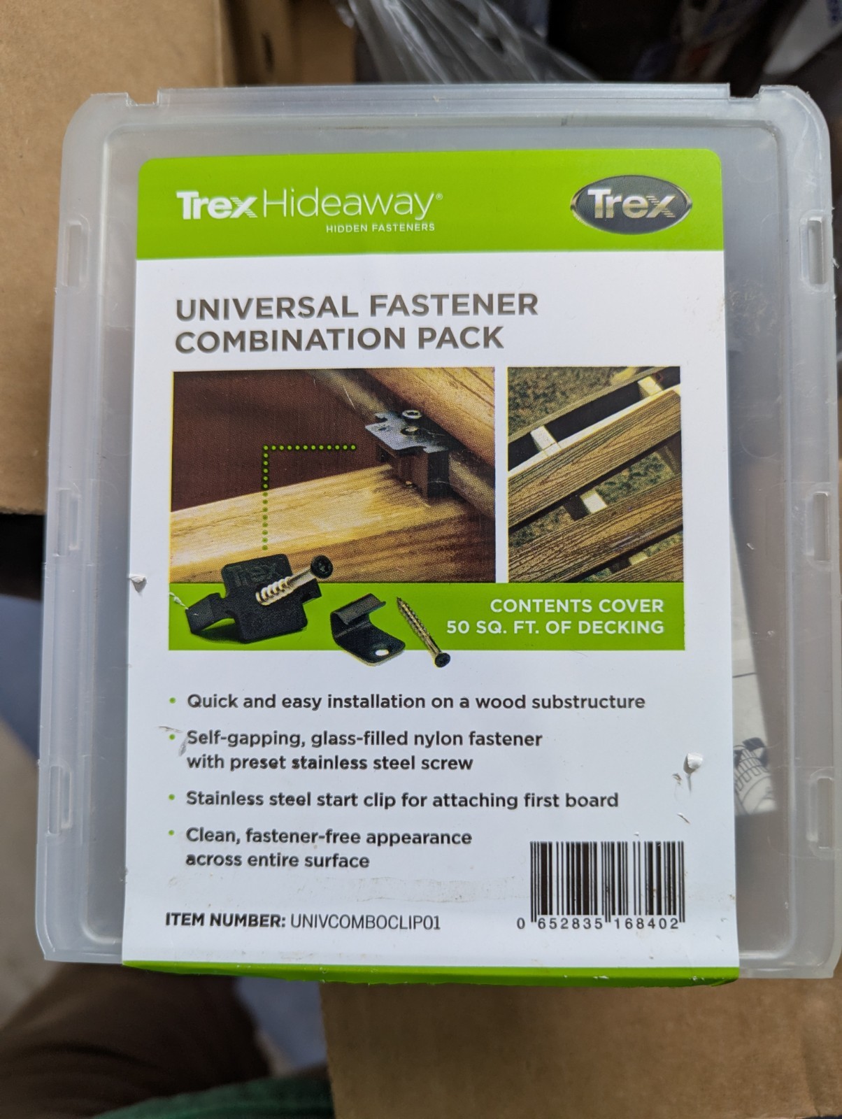 Trex Hideaway Universal Hidden Fastener Combo Pack 50 Square Foot Coverage, open