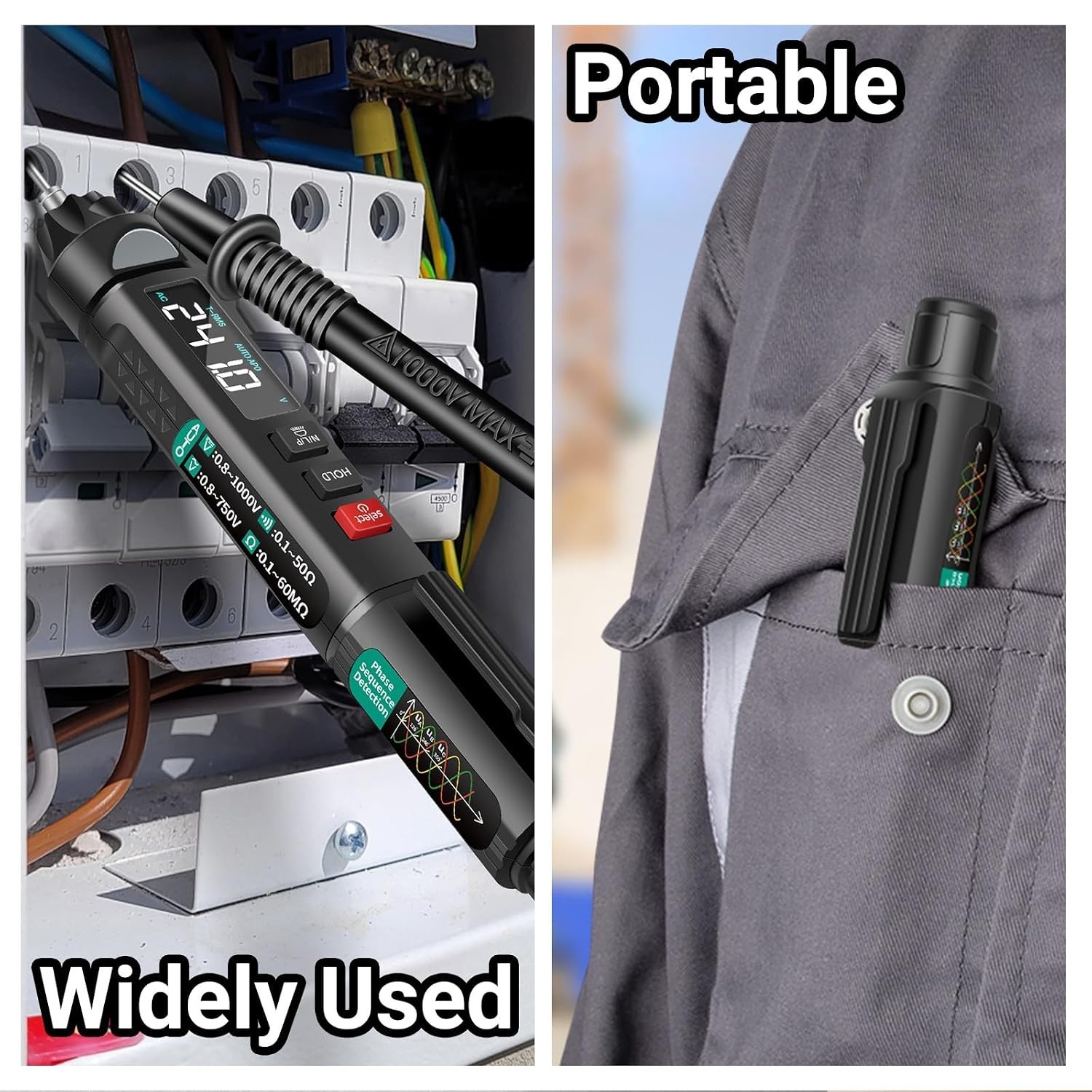 Pen Multimeter with Backlit Display for Troubleshooting