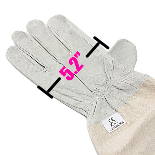 Alles XXL Goat Leather Goat Skin Beekeeping Gloves with Vented Sleeves, 1 Pair