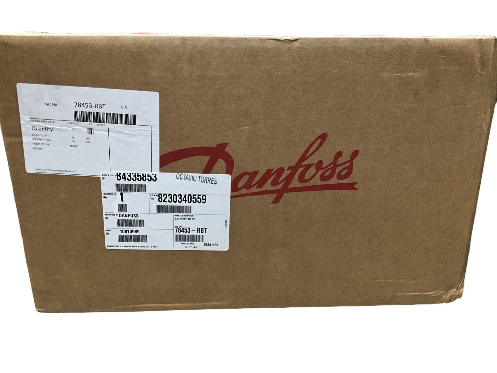 DANFOSS 78453-RBT 2.77 PUMP W/ GP (BLACK)