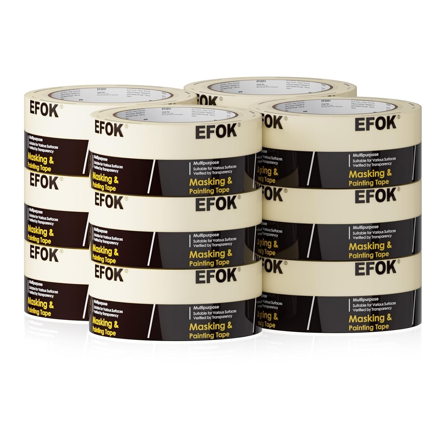 White Masking Tape 10 Pack: 1.88in x 55yds – Sharp Lines & UV Resistant
