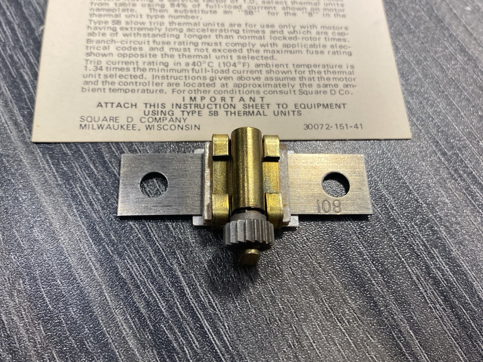 NOS SQUARE D Type SB25 SB25.0 43504 Overload Relay Thermal Unit – USA